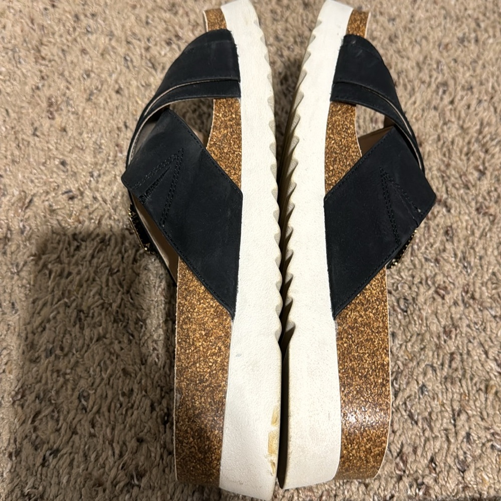 Black crown & ivy slip on sandles with bling detail - Picture 9 of 14